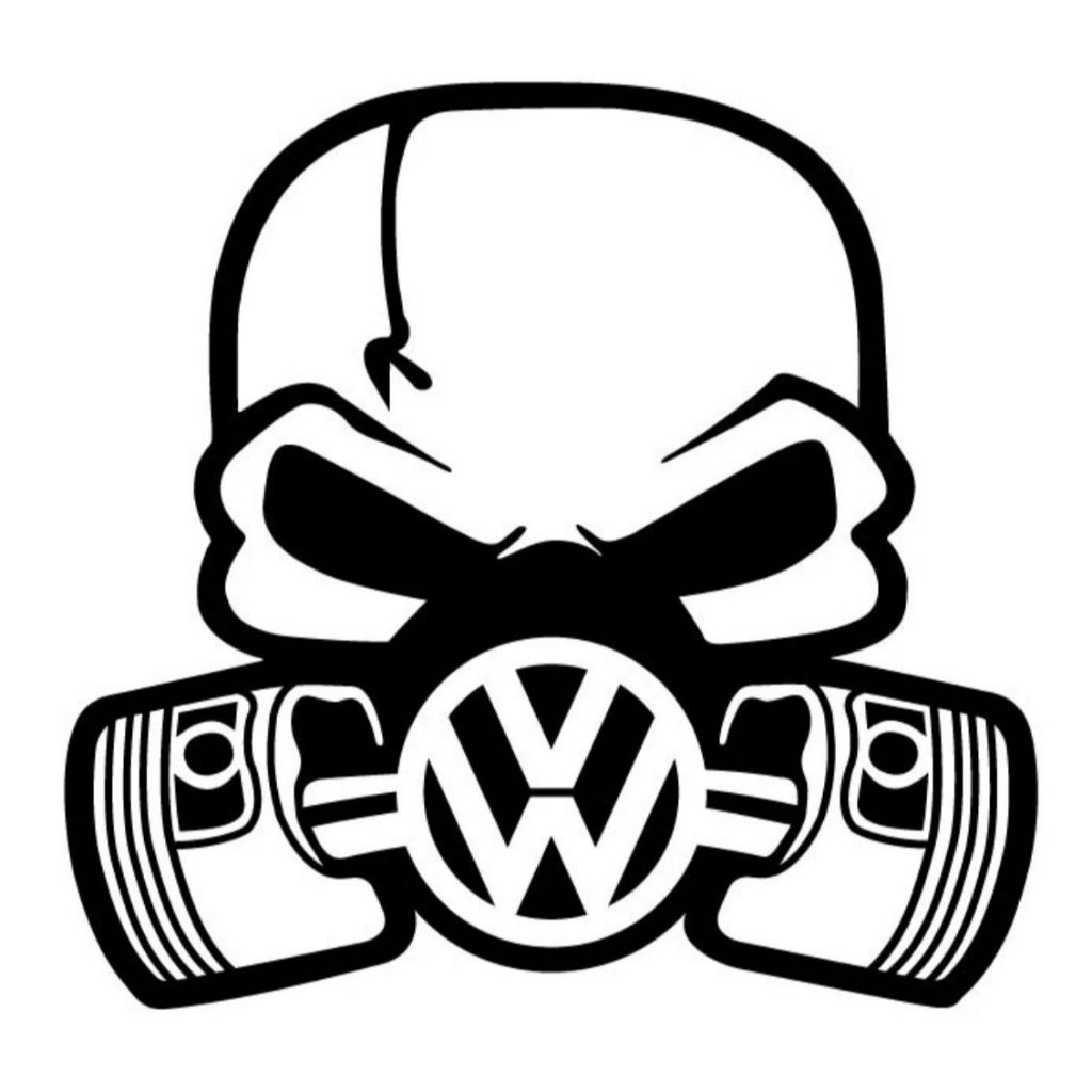 Adesivo GM Ou Vw Crânio Mascara Colante Turbo Rebaixado Skull