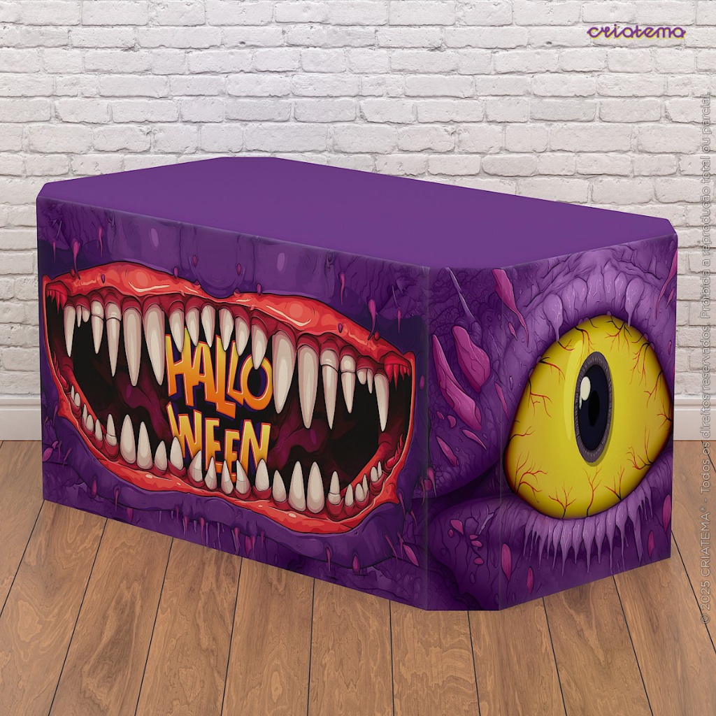 Capa Decoração de Mesa Halloween Monstro Festa Em Tecido Veste Fácil em Oferta na Shopee