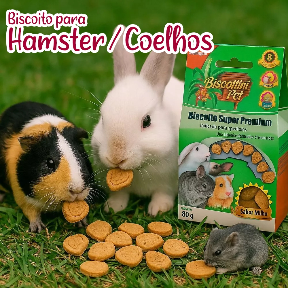 Biscoito Biscottini Super Premium Para Hamsters 80g em Oferta na Shopee
