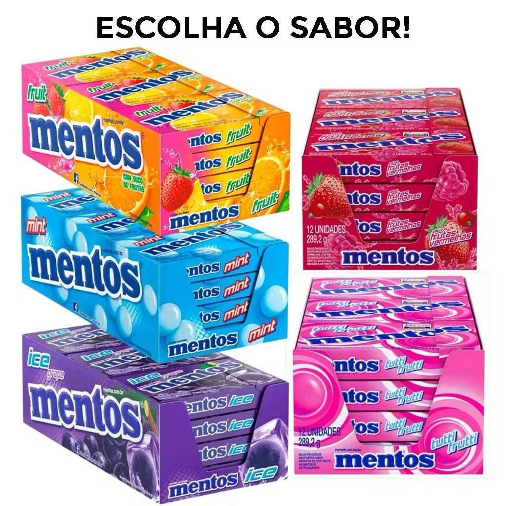 Pastilha Mentos Slim Box com 12 unidades