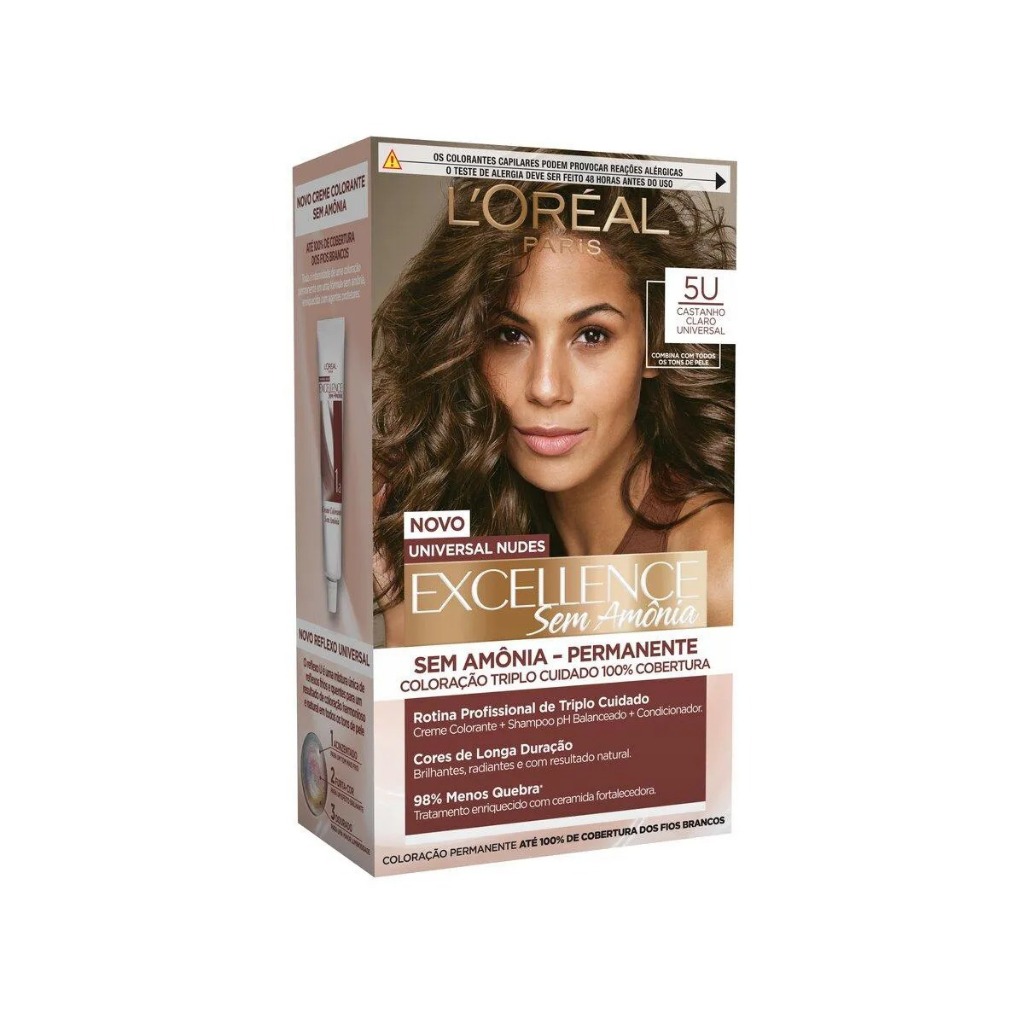 Tinta De Cabelo Imédia Excellence Sem Amônia Castanho Claro Universal em Oferta na Shopee