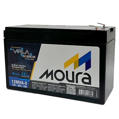 Bateria Estacionária Moura Nobreak VRLA AGM 12V 9Ah – Modelo 12MVA-9