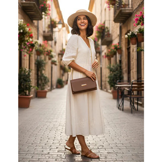 Bolsinha Carteira Alça de Corrente Elegante  com Divisórias Forrada Feche de Imã Bolsa CLUTCH
