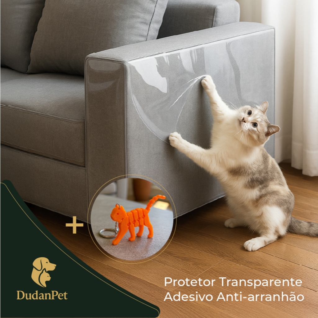 10pcs Protetor Filme Anti-arranhão Cantos de Sofá Móveis - Gatos - Arranhador Transparente + BRINDE