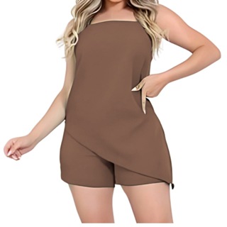 CONJUNTO SHORTS E BLUSA FEMININO ASSIMÉTRICO em Oferta na Shopee