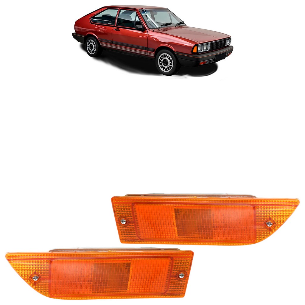 Par Pisca Seta Dianteira Passat Pointer 1985 1986 1987 1988 Âmbar Lente Estriada Acrilico