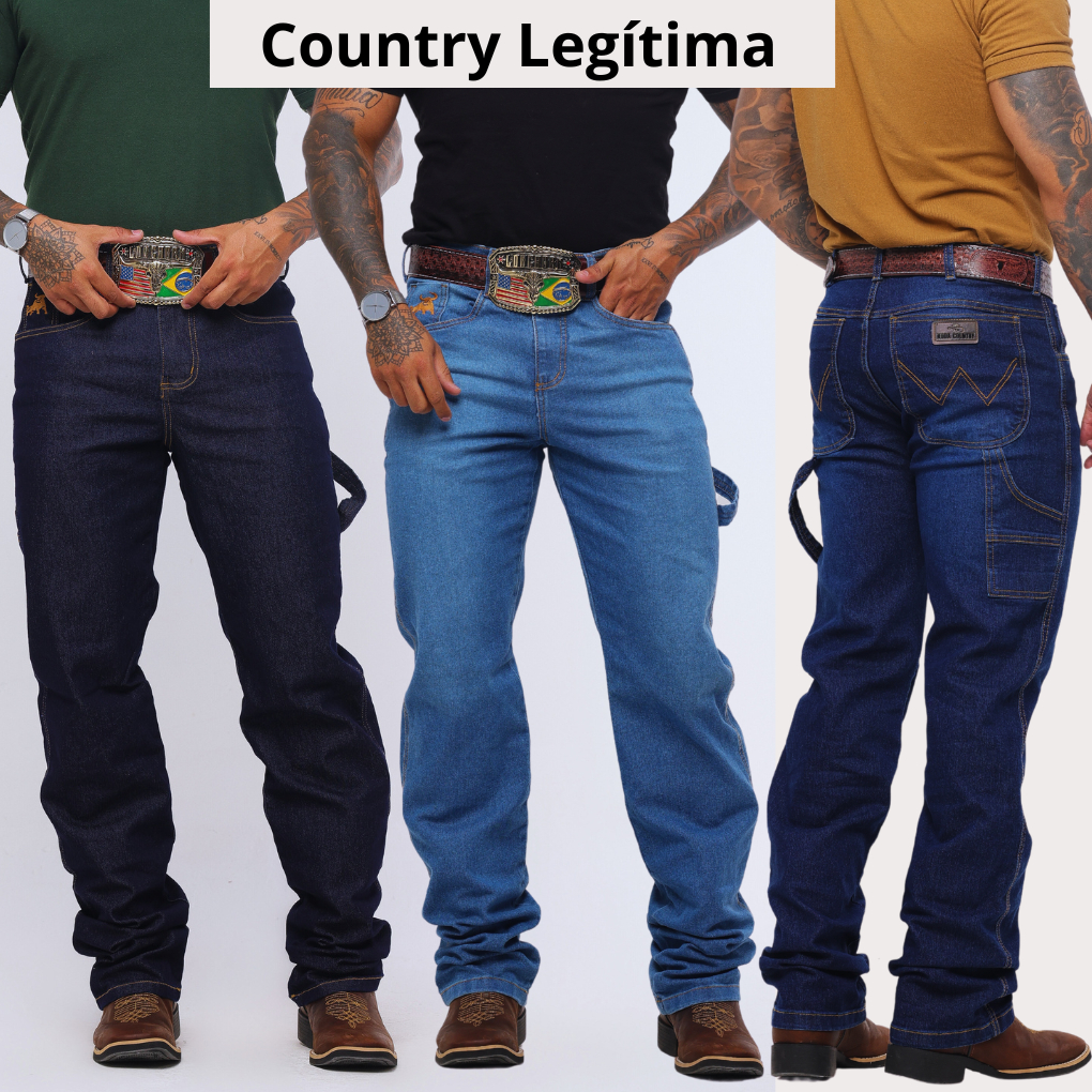Calça Country Muladeiro Carpinteira  Masculina Rodeio Azul Claro Média Legitima Modelagem Tradiçional em Oferta na Shopee