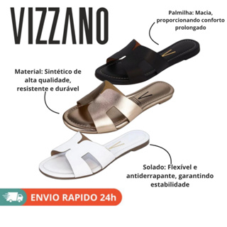 Sandalia Rasteira Feminina Vizzano elegante confortável versátil sofisticada moderna Ref 6371.167 em Oferta na Shopee