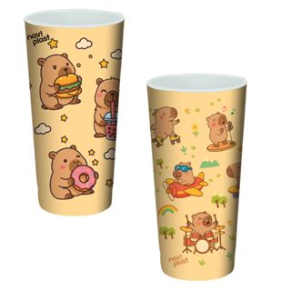 Kit Copos Decorados Capivara Personagem infantil  - 350ml em Oferta na Shopee