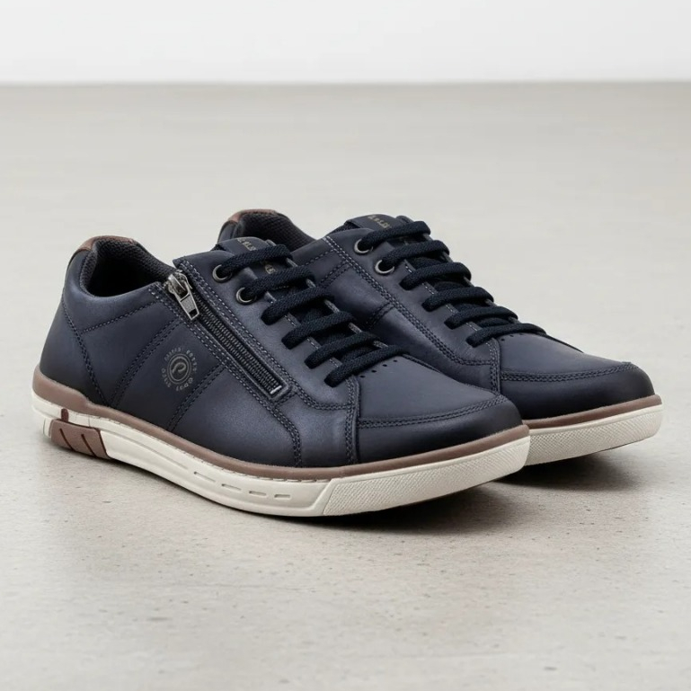 Sapatênis Pegada Casual Wear 119313 Couro Azul em Oferta na Shopee