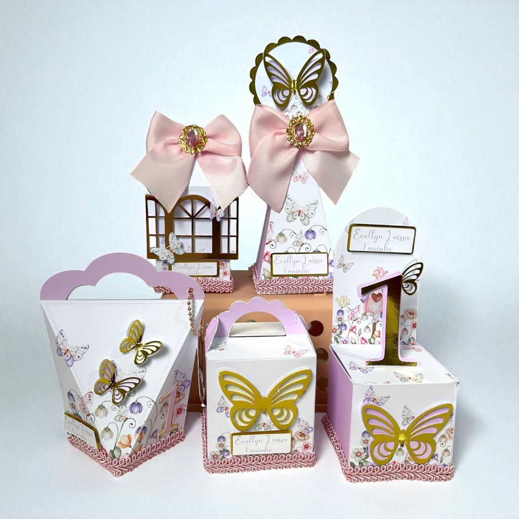 Kit Festa Jardim Encantado das Borboletas Personalizado | Caixinhas Montadas | Lembrancinhas | Decoração Infantil