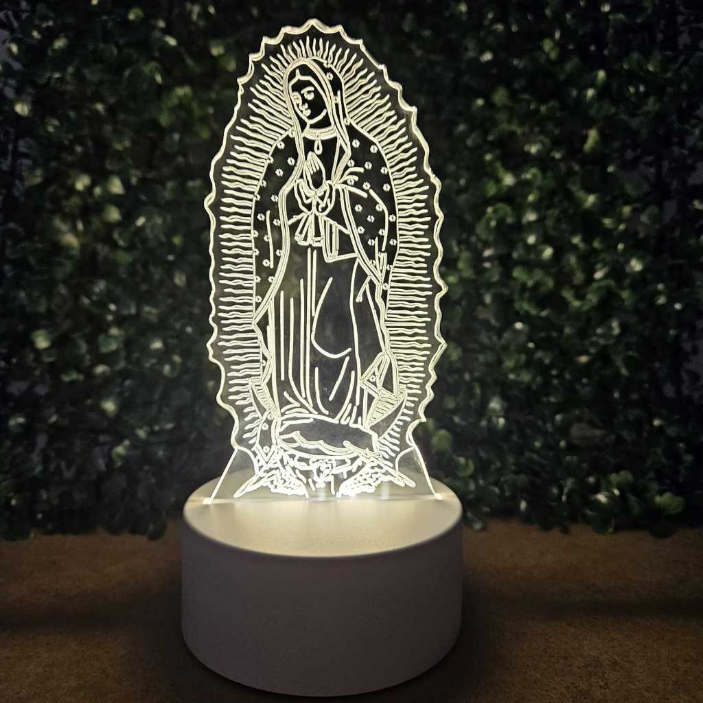 Luminária LED Acrílico Nossa Senhora de Guadalupe – Decoração Religiosa e Presente de Fé em Oferta na Shopee