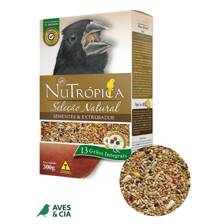 Nutrópica Seleção Natural Curió Sementes e Extrusados com 13 grãos integrais 300g