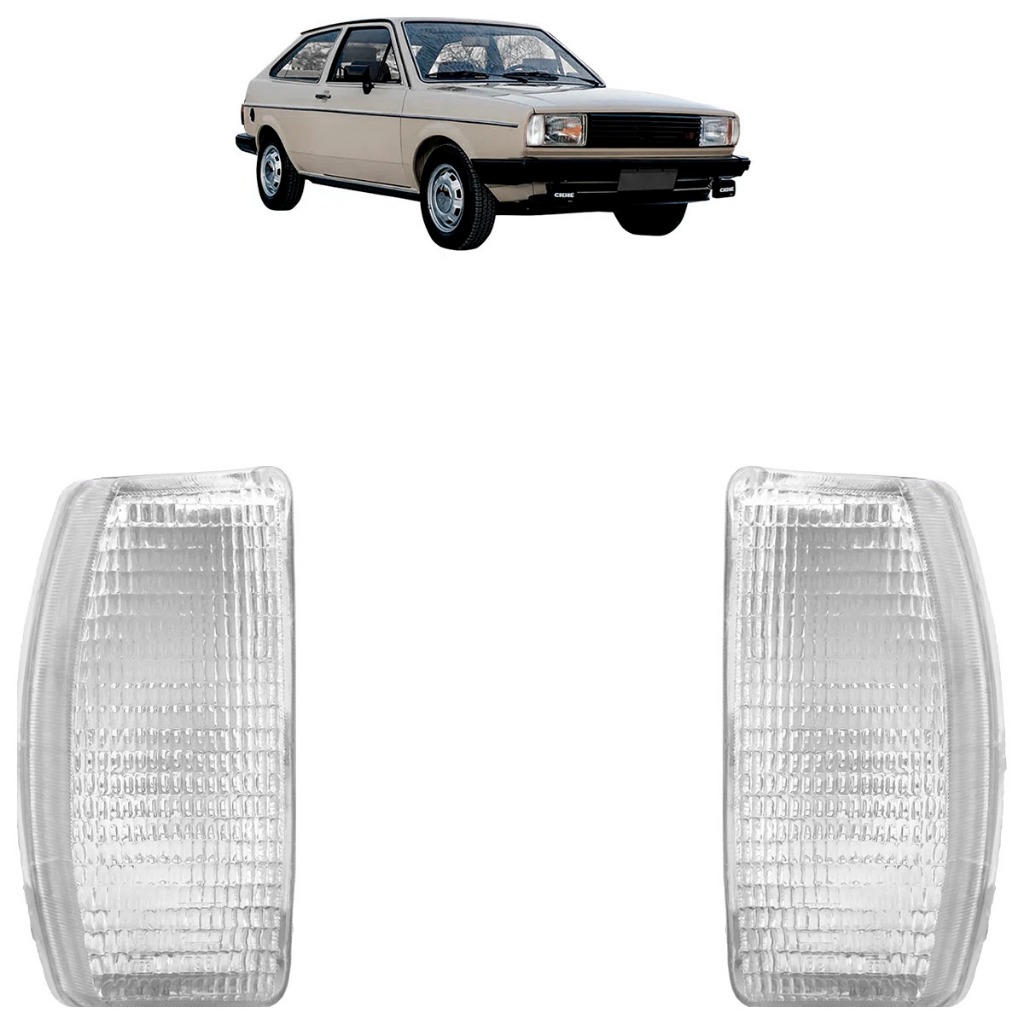 Par Pisca Seta Dianteira Gol 1982 1983 1984 1985 1986 Cristal Lente Estriada Acrilico