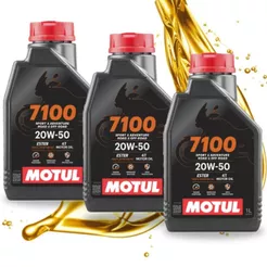 Kit Óleo Motul 7100 20w50 100% Sintético 4 Tempos 3 Litros