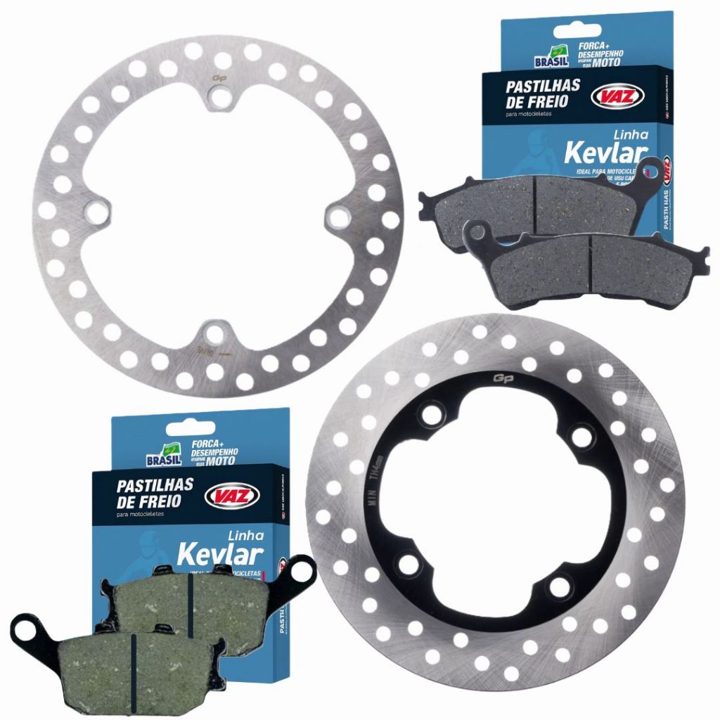 Kit Discos de Freio para Xre 300 Com Abs 2009-2018 + Pastilhas Vaz