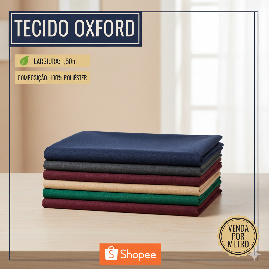 1 Metro Tecido Oxford Liso 1,50m(l) Uniforme Camisa Fantasia