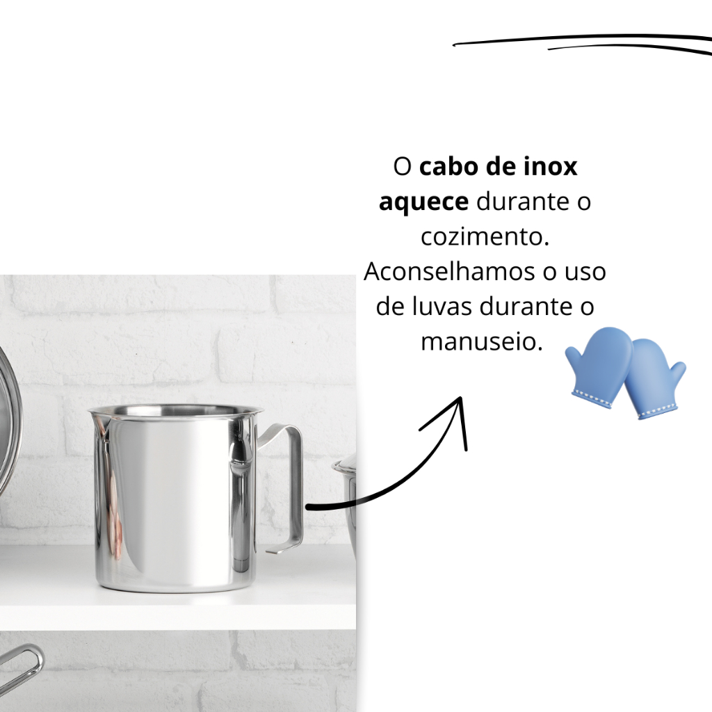 Detalhes do Fervedor Para Fogão de Indução Tramontina Allegra 12 ou 14 Cm Com Tampa - Inox