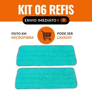 KIT Até 06 Refis Para Mop Spray Universal Pano Microfibra Reutilizável Almofada Esfregão em Oferta na Shopee
