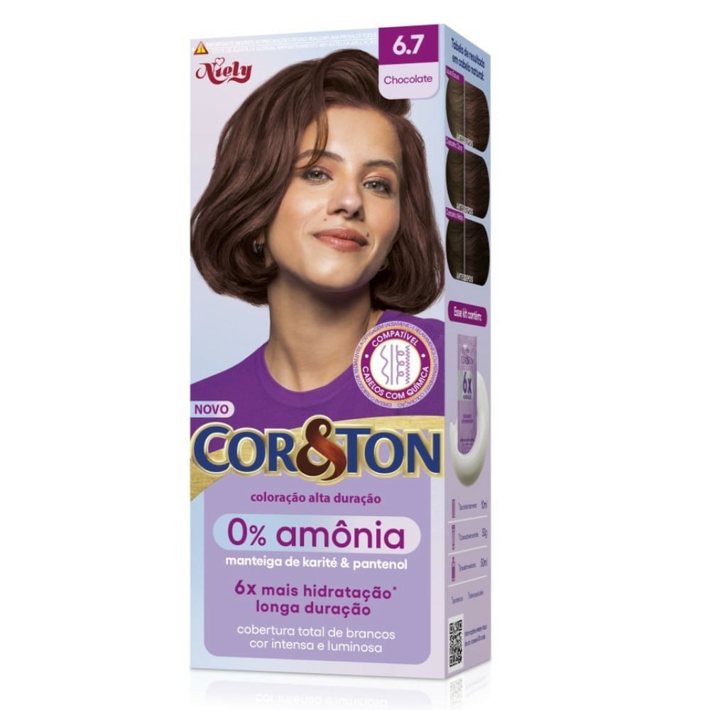 Tinta De Cabelo Cor&Ton Niely 6.7 Sem Amônia