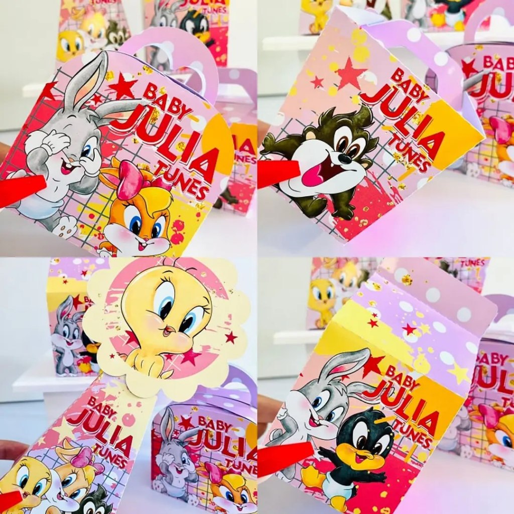 Kit Personalizado Baby Looney Tunes Rosa -  Baby Looney Tunes Menina - PEGUE E MONTE