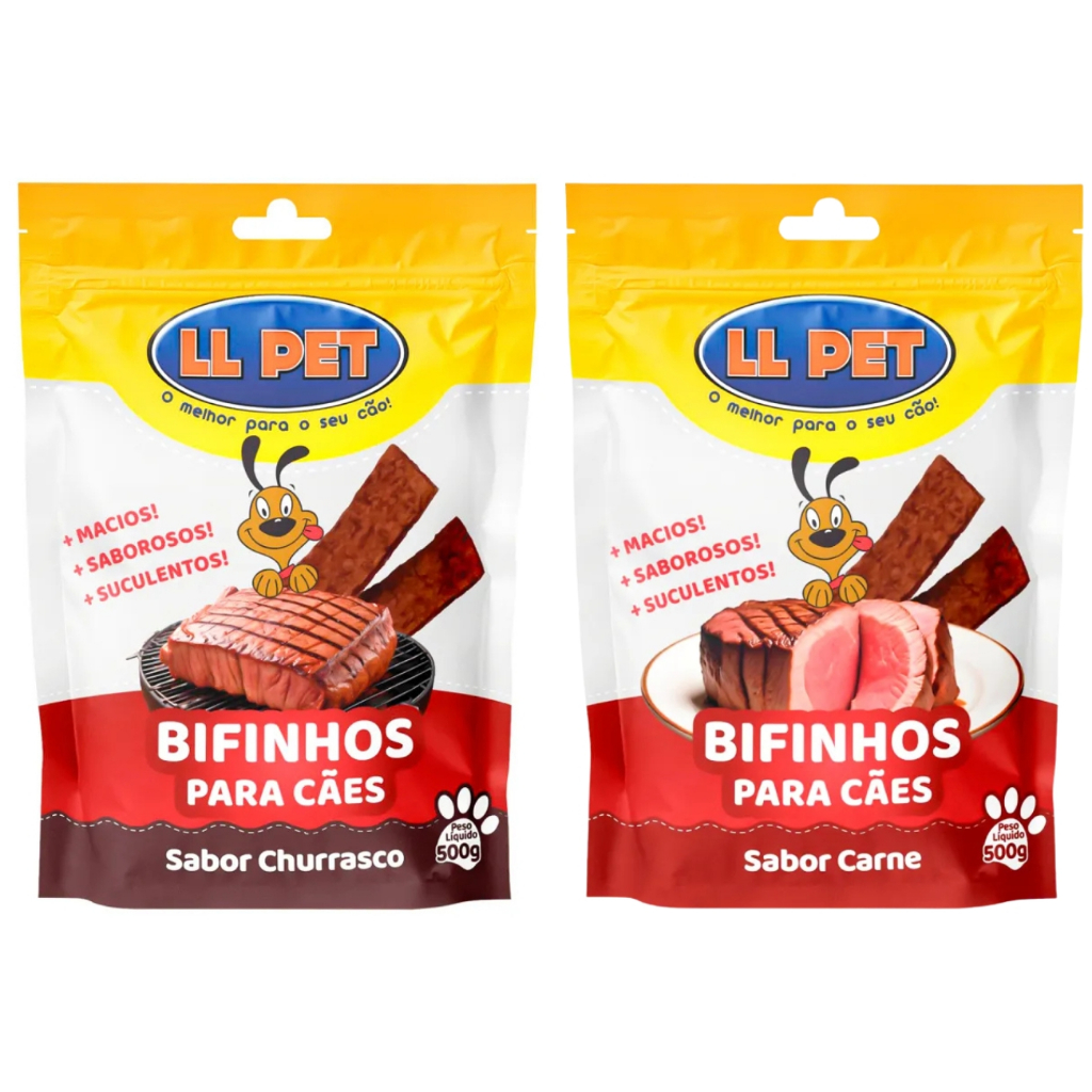 LL Pet Bifinho Sabor Carne ou Churrasco para cães 500g PROMOÇÃO ENVIO IMEDIATO