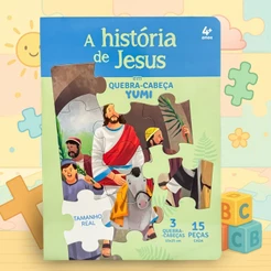 Livro Infantil A História de Jesus Em Quebra-cabeça | Bíblia Infantil Leia E Divirta-se 4 A 12 Anos 45 Peças