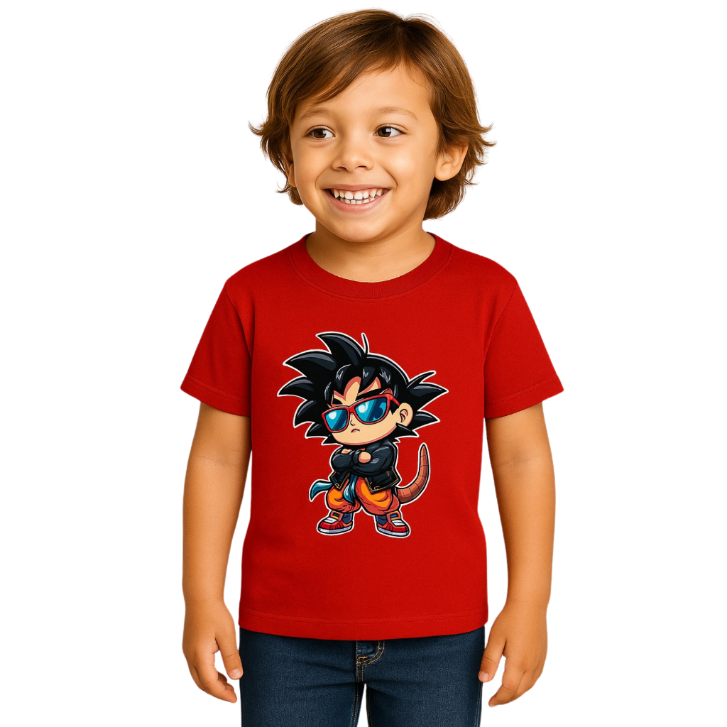 Camiseta Infantil Goku Estilo Chibi – Dragon Ball Z | 100% Algodão Premium | Edição Exclusiva Hydrants
