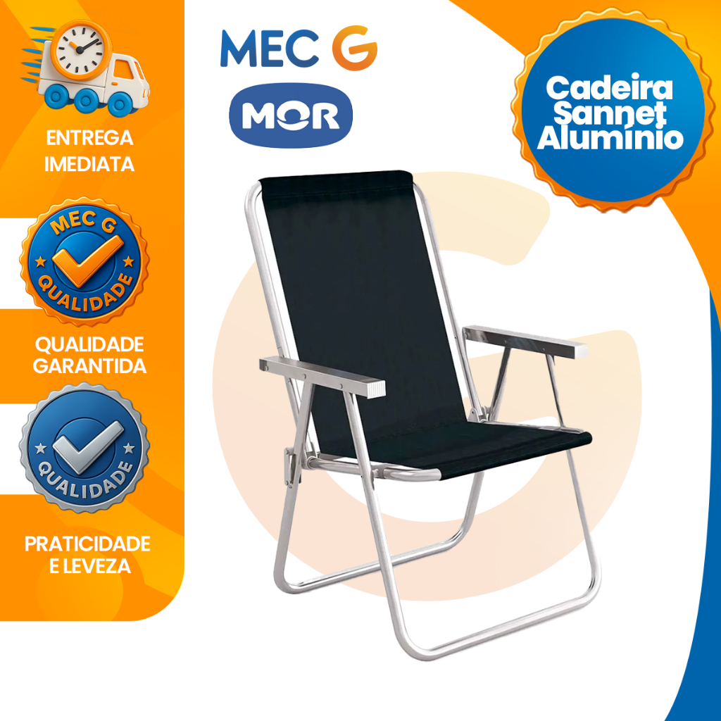 Cadeira de Praia Alta Resistente Leve Dobravel Reforçada Não Enferruja Aluminio Suporta 120Kg Mor em Oferta na Shopee