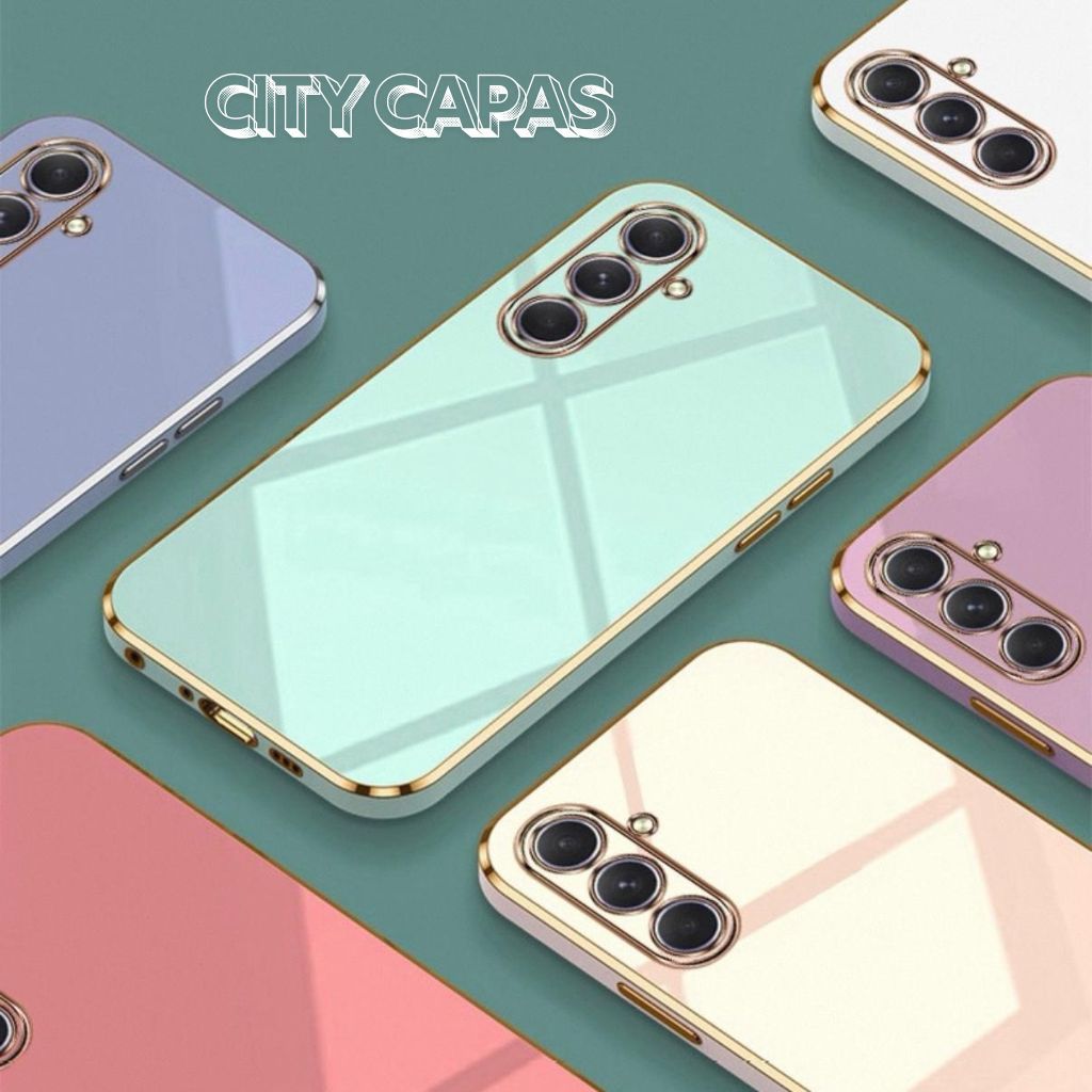 City Capas - Capinha Samsung A55 A35 A25 A15 A05S M56 M36 M16 M55 M35 M15 M54 M34 M14 Borda Dourada em Oferta na Shopee