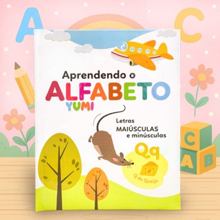 Livro Infantil Aprendendo o Alfabeto Letras Maiúsculas e Minúsculas Folhas Duras em Oferta na Shopee