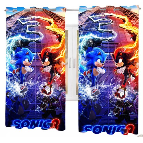 Cortina Infantil Sonic e Shadow 2,40 x 1,40 CT 153