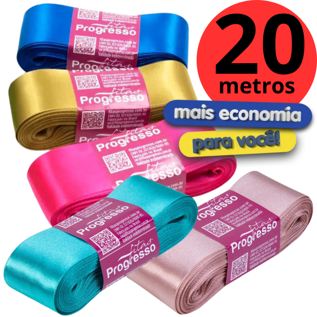 Fitas de Cetim n.9 (CF009) Fitas Progresso - 10 metros x 38mm em Oferta na Shopee