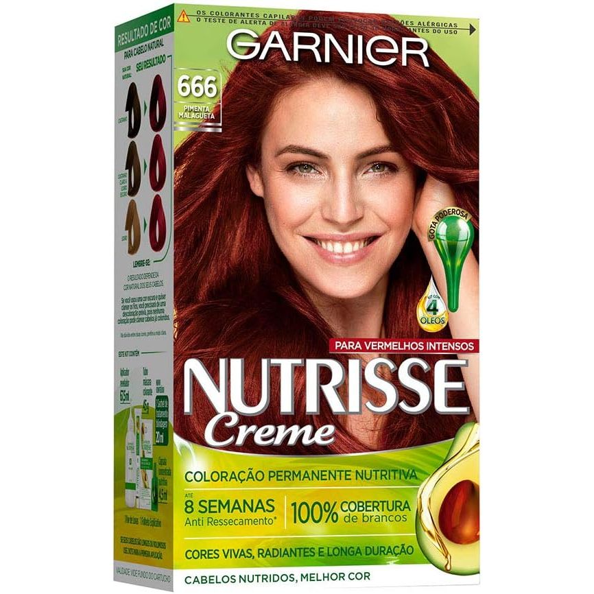 Tinta De Cabelo Nutrisse Creme 666 Pimenta Malagueta em Oferta na Shopee