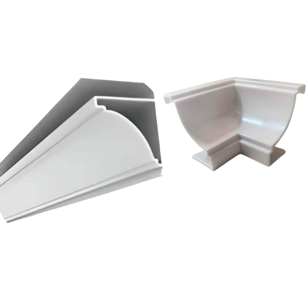 Kit/12 Barras Moldura/Sanca 1,20 Metro Branco + 20 Cantos Internos Para Acabamento Para Forro Pvc