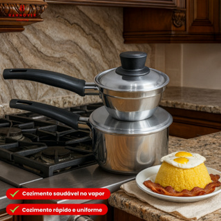 Cuscuzeira Panela De Cuscuz Individual Alumínio Polido Teta Peitinho Cuscuz Nordestino em Oferta na Shopee