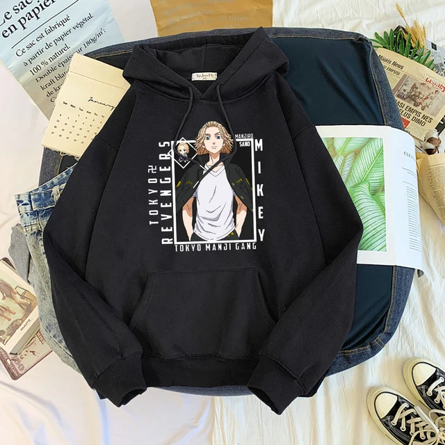Blusa Moletom Canguru Com Capuz Manjiro Mikey Tokyo Revengers O-pescoço Sano Anime Casaco Unissex