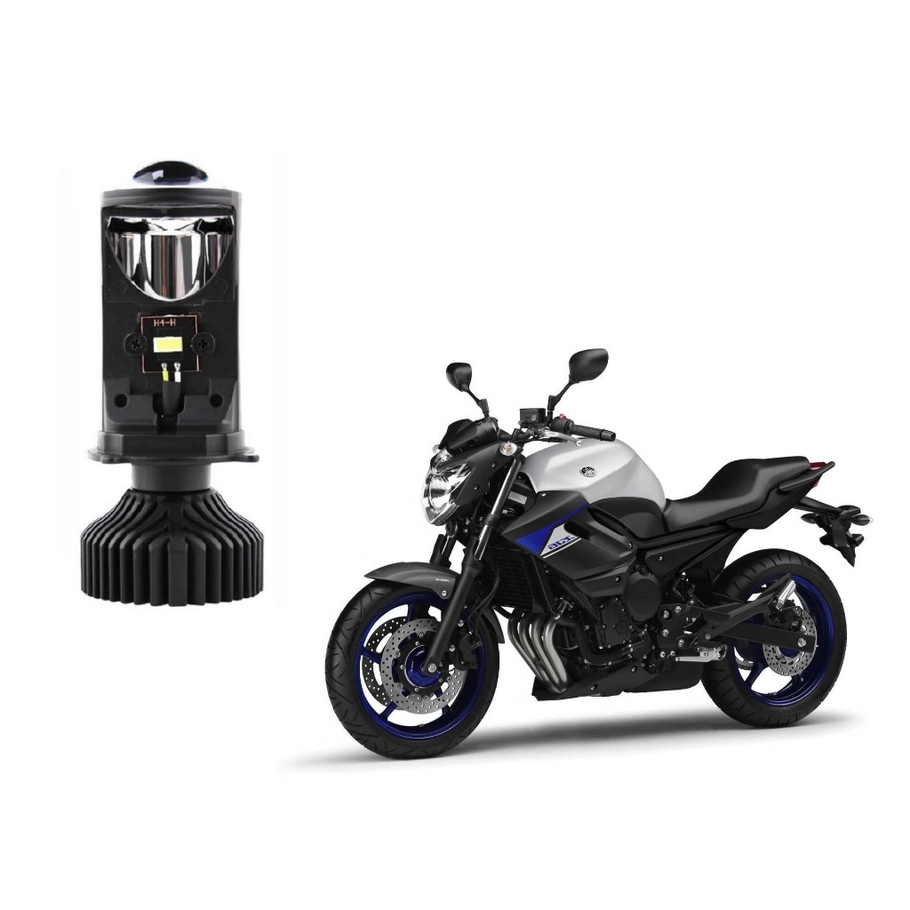Lâmpada Mini Projetor Super Led H4 para Motos 6000k  Honda Yamaha  - 1 UNIDADE - Leia.