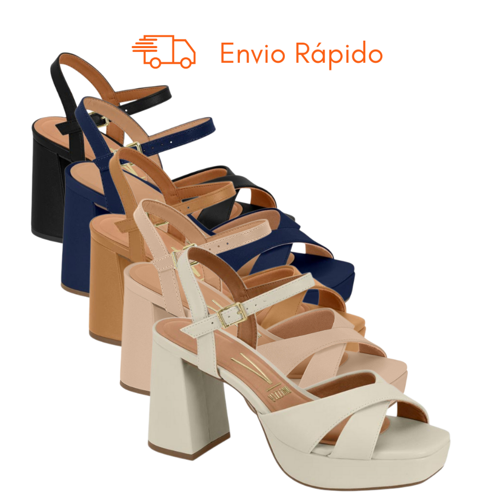 Sandália Feminina Meia Pata Salto Bloco Alto  Festa Moderna Confortável Vizzano Original em Oferta na Shopee
