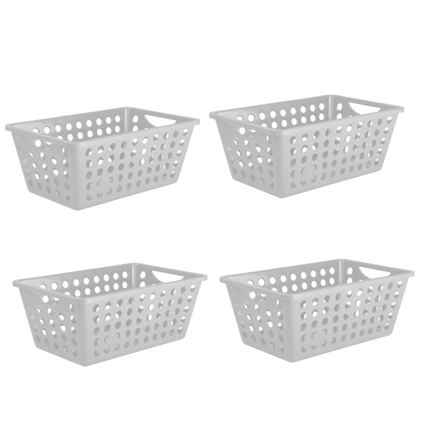 Cesta Organizadora Multiuso 4,3 Litros Branca – Kit com 6 Unidades | Organização Prática e Moderna — imagem 2 de 2