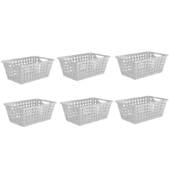 Cesta Organizadora Multiuso 4,3 Litros Branca – Kit com 6 Unidades | Organização Prática e Moderna
