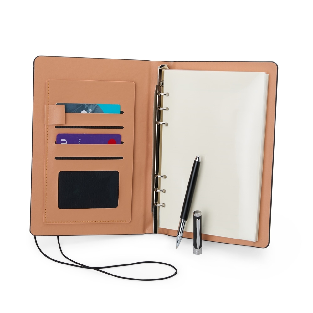 Kit Executivo Profissional – Caderno Fichário com Suporte para Caneta