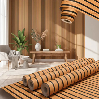 Papel De Parede Adesivo Madeira Ripado Claro E Escuro 5m 10m 15m 20m Auto Colante Lavável em Oferta na Shopee