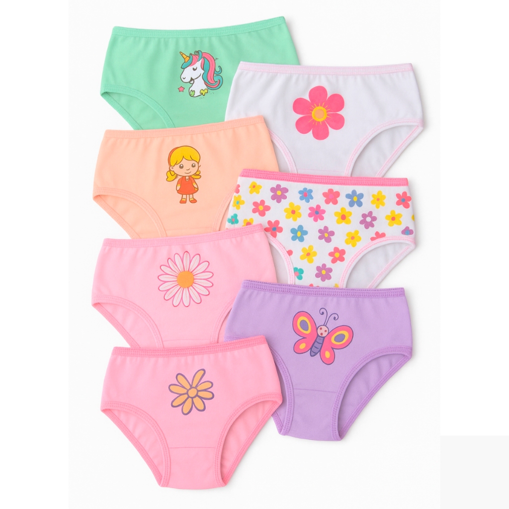 Kit Calcinhas Algodão Menina Infantil Lateral Larga Tanga Tanguinha Tradicional Tapa Fralda Macia em Oferta na Shopee