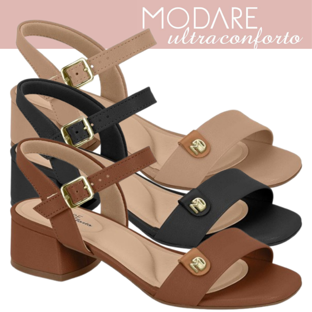 Sandália Salto Bloco UltraConforto Feminina Modare 7211.101 em Oferta na Shopee