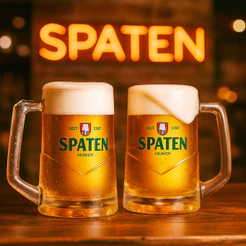 Jogo De 2 Canecas Spaten de Vidro Para Cerveja Caneca Chopp 400mL - Ruvolo
