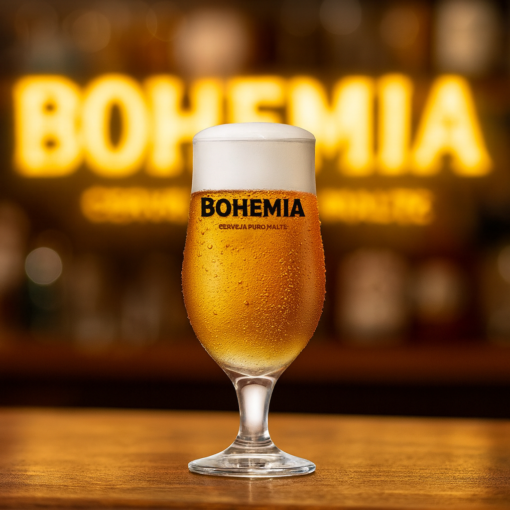 Taça Bohemia Puro Malte Taça de Vidro Cerveja e Chopp 330ml Ruvolo