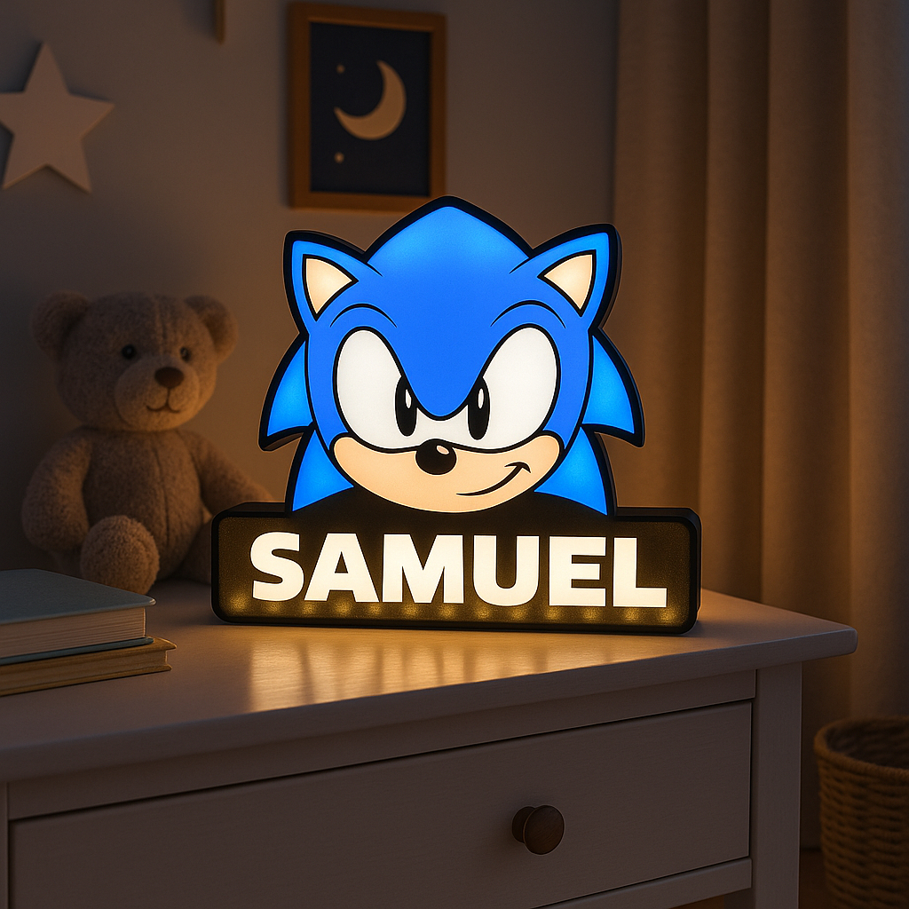 Luminária FAMILIA SONIC PERSONALIZADA ou outro personagem -  LED impressão 3D - decoração para quarto em Oferta na Shopee