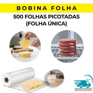 Bobina Picotada 30x40 Rolo C/500 Folhas Únicas Para Frios queijos plástico simples em Oferta na Shopee