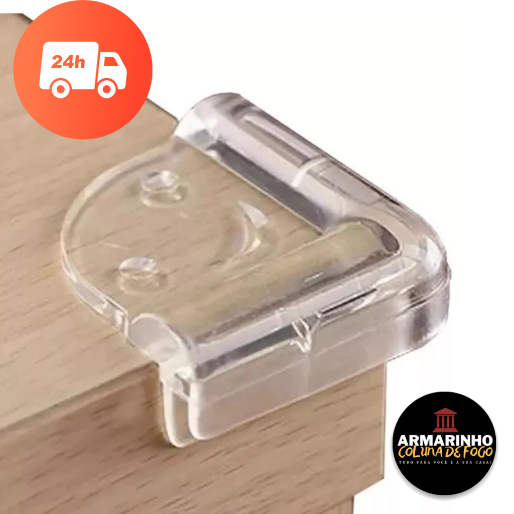 Kit 04 Protetor Canto Alto P/ Bebê Quina Mesa Cantoneira